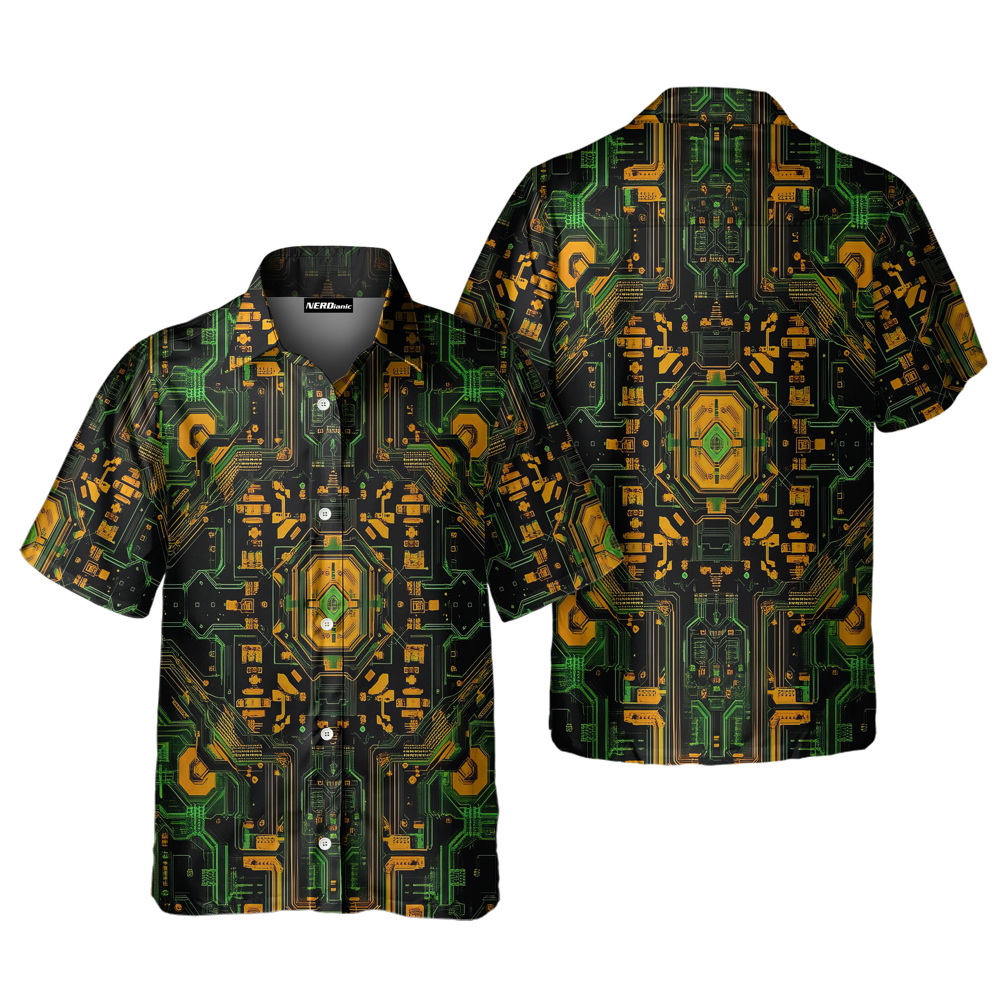 Circuit Boards Computer Science Button Shirt