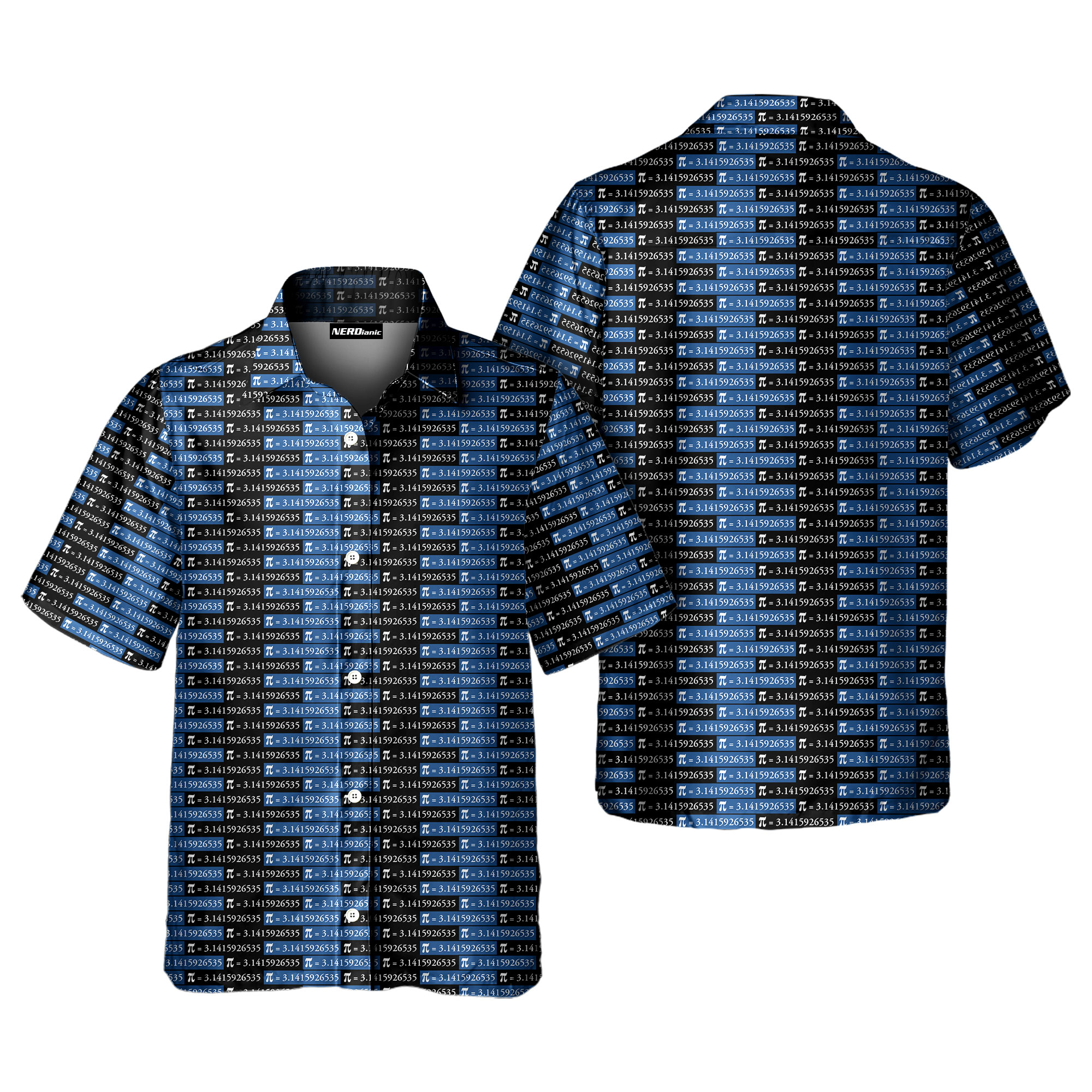 Pi Pattern Math Science Button Up Shirt