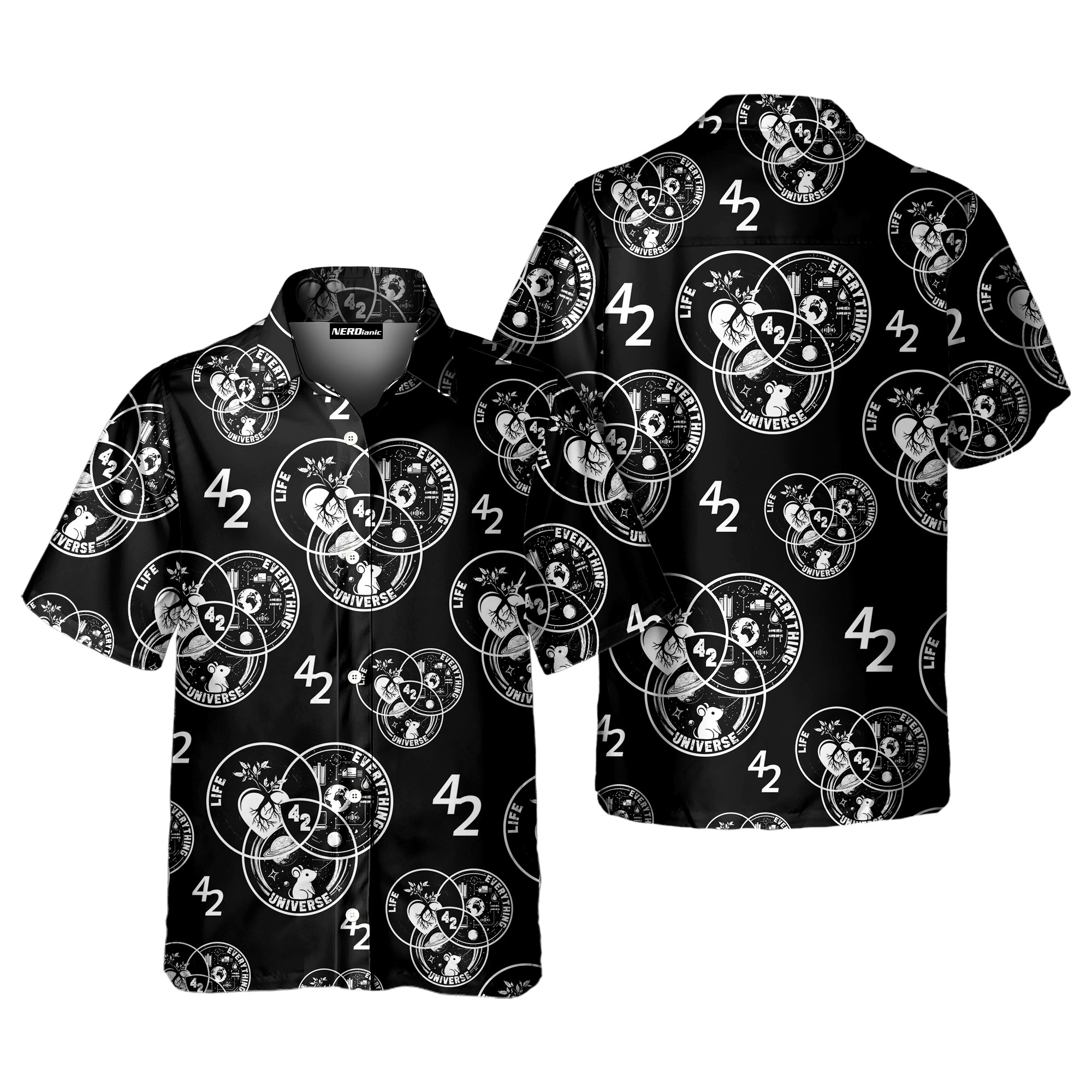 Math Retro Space Button Up Shirt