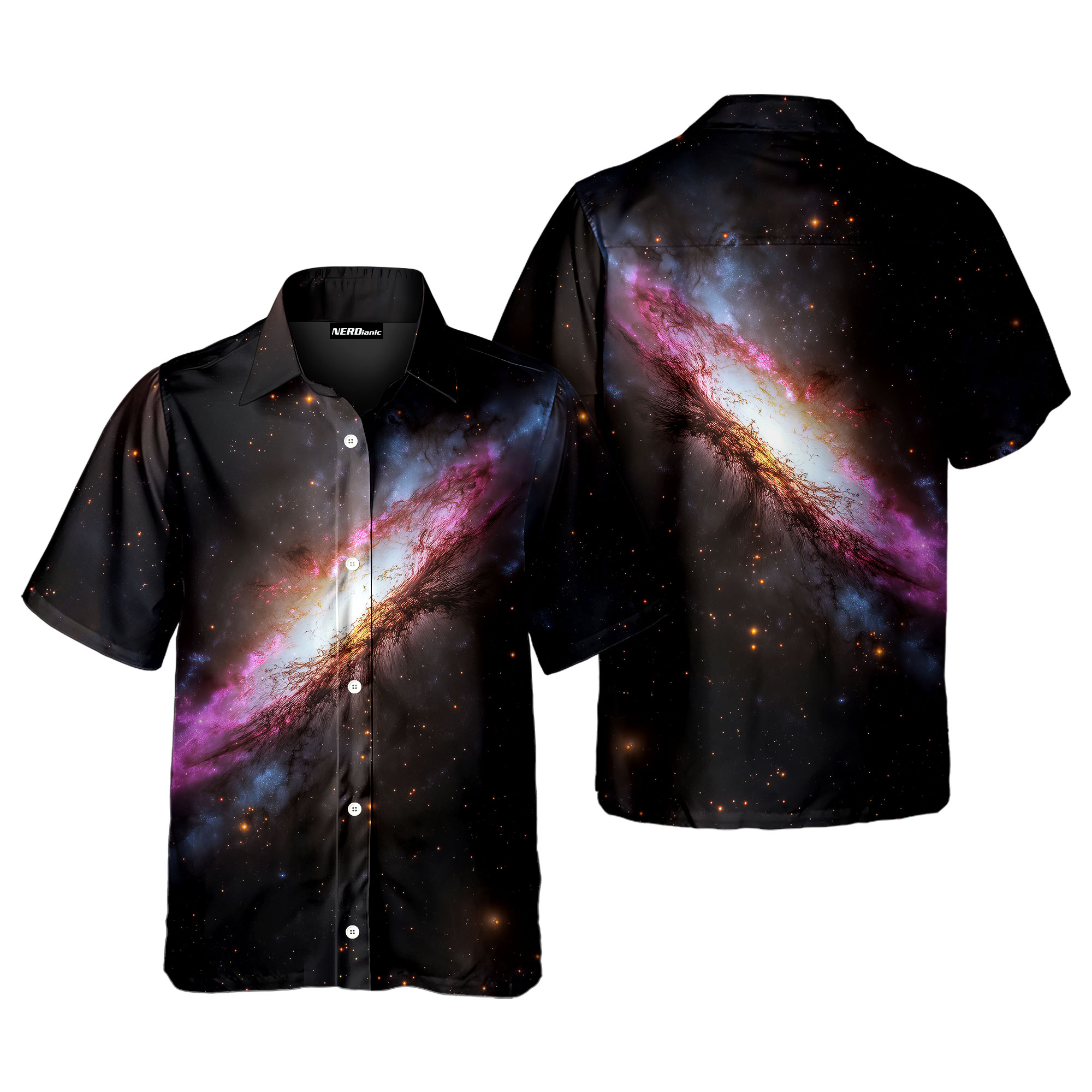 Galaxy Space Themed Retro Space Button Up Shirt