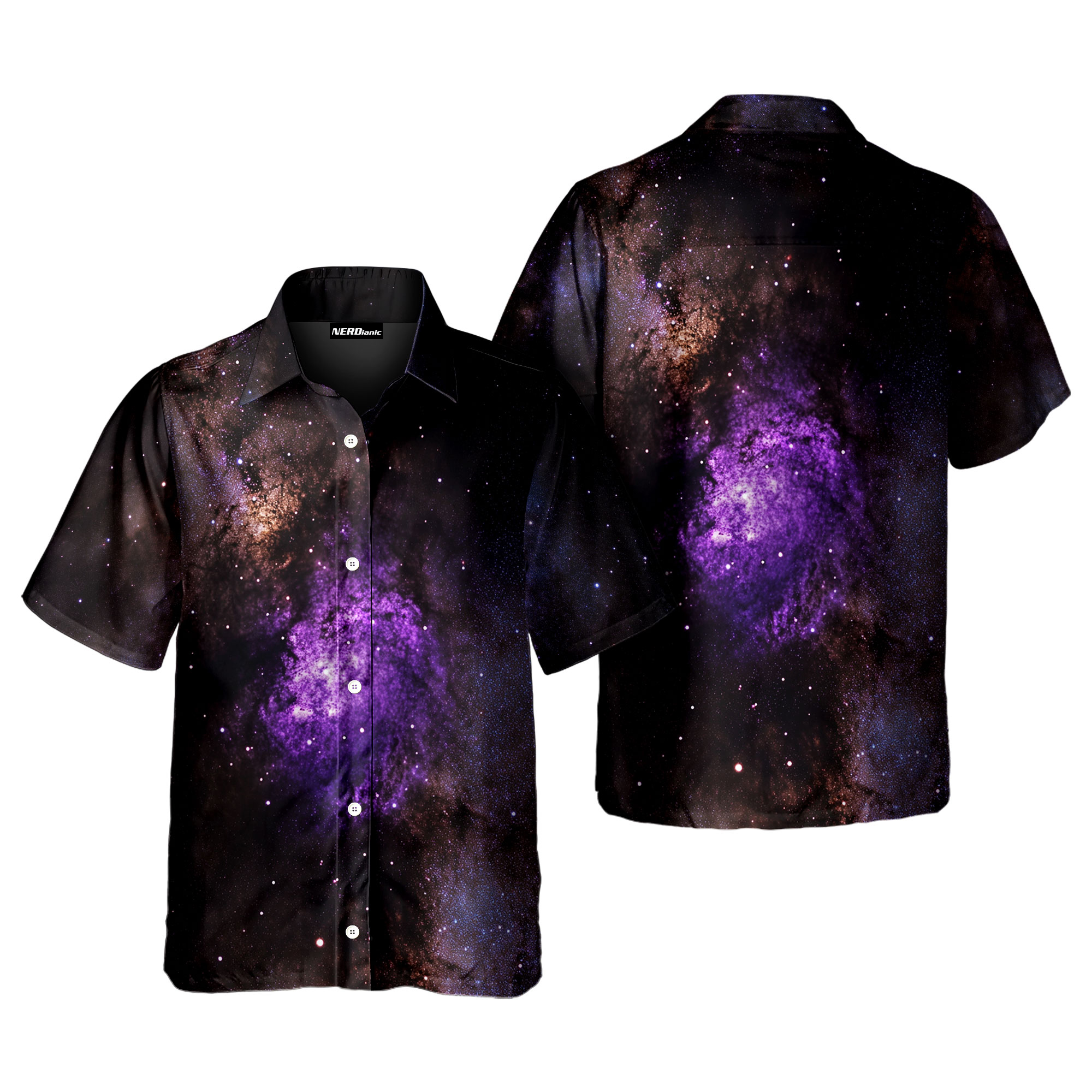 Space Galaxy Themed Nerdy Retro Space Button Up Shirt