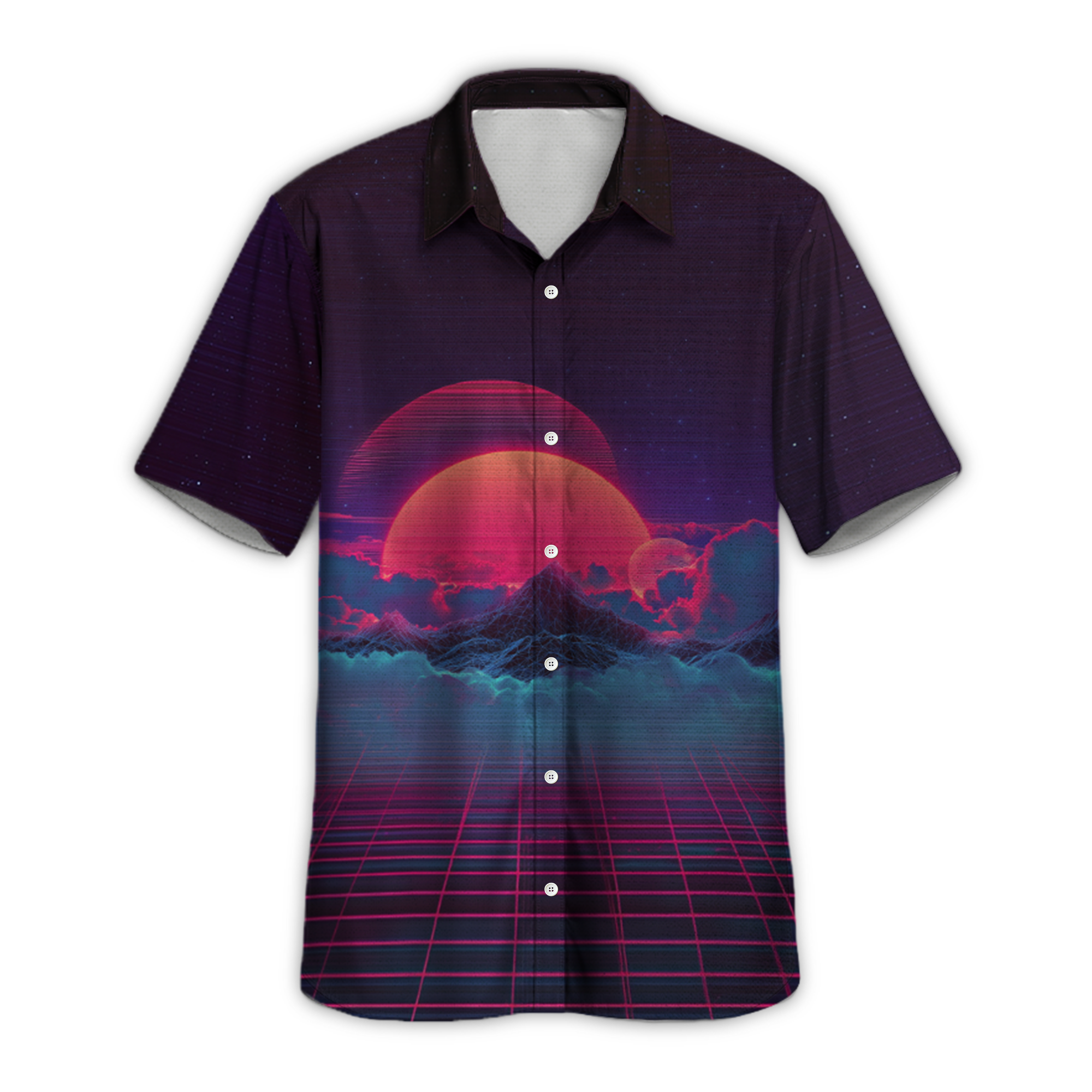 Spacewaves Galaxy Retro Space Button Up Shirt