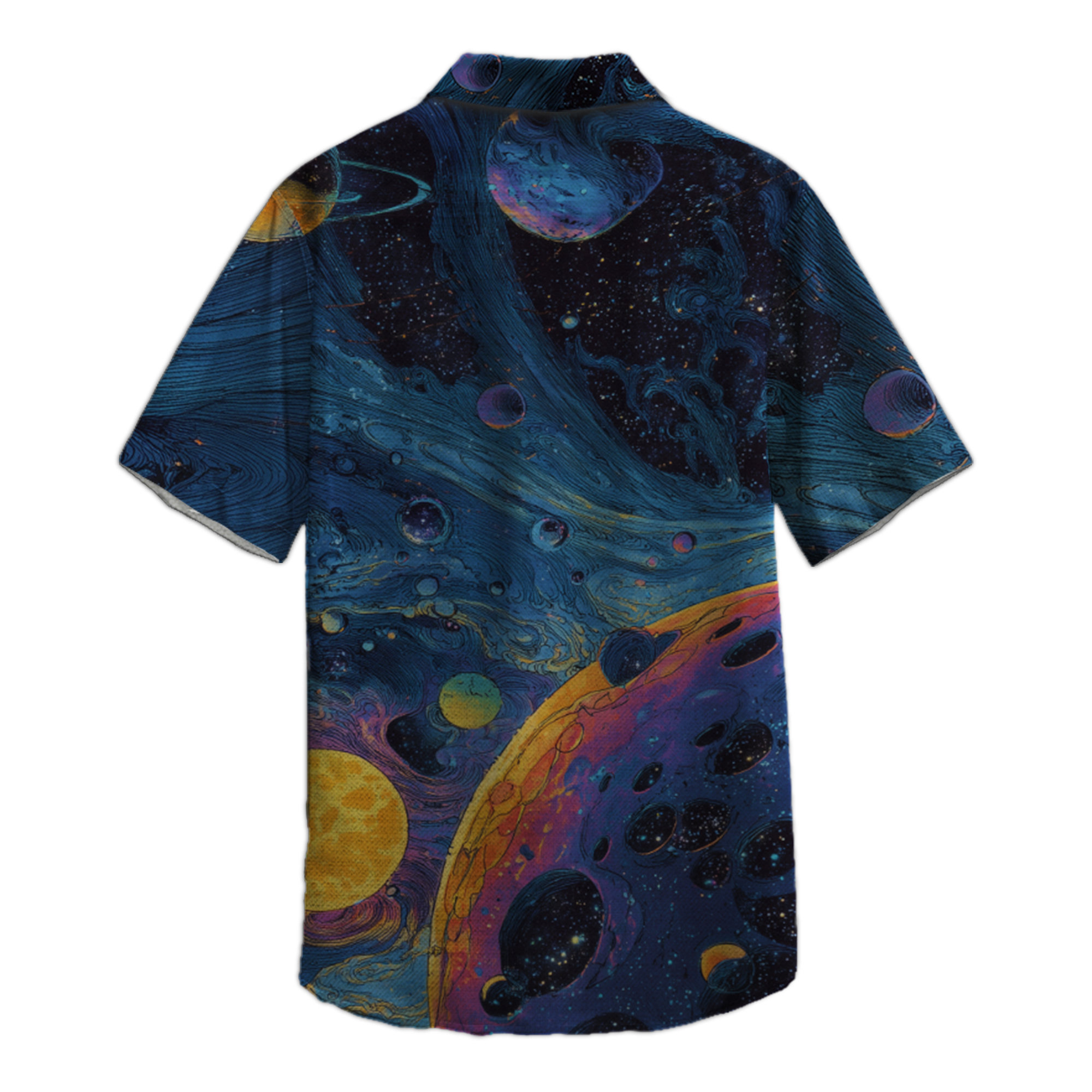 Cosmic Planet Retro Space Button Up Shirt