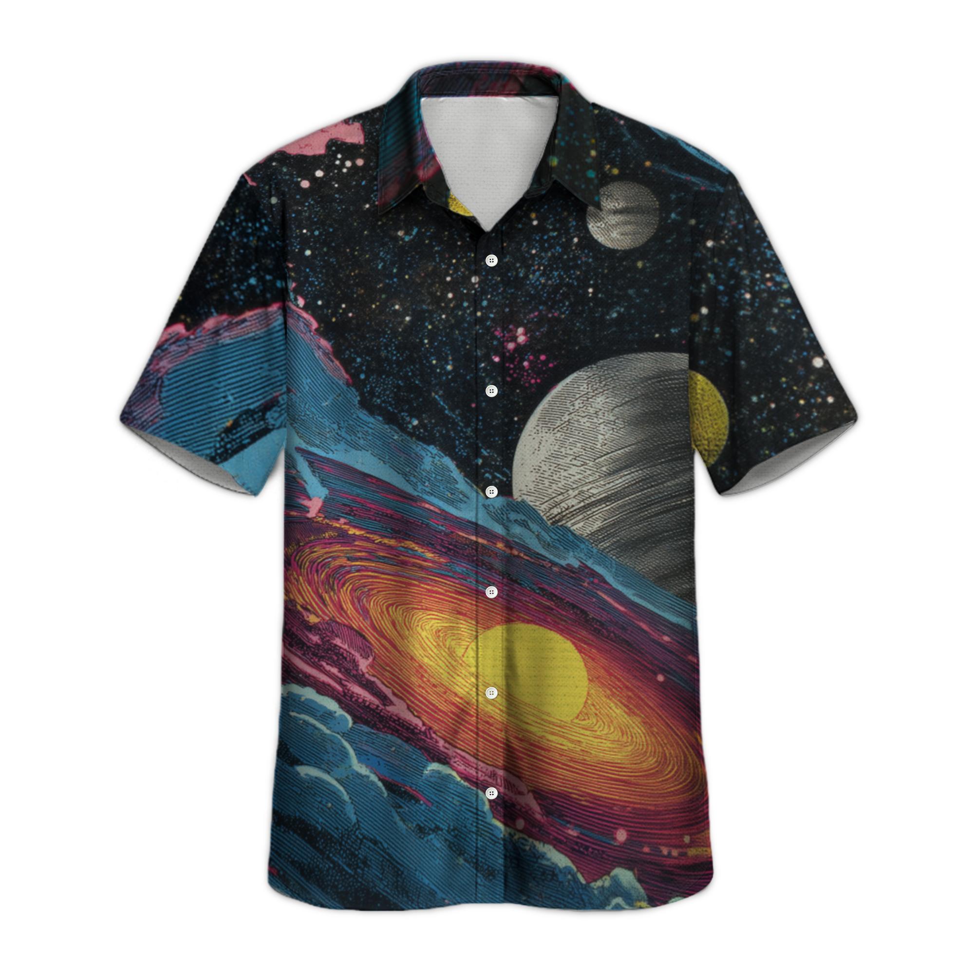 Vortex Galaxy Retro Space Button Up Shirt