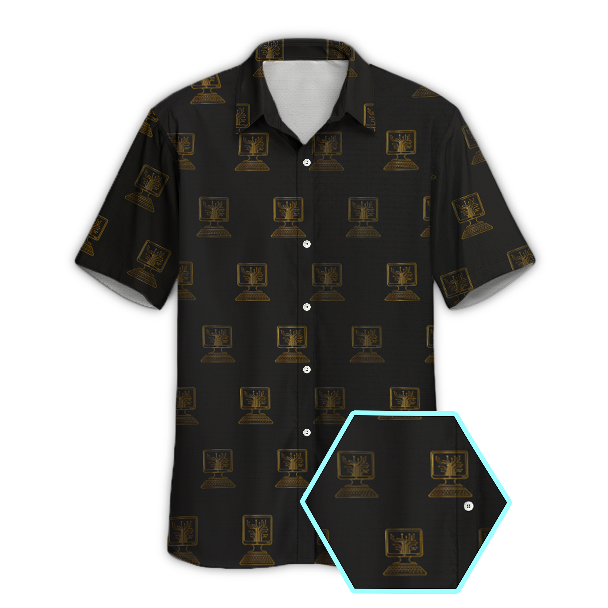 Computer Technology Button Up Shirt