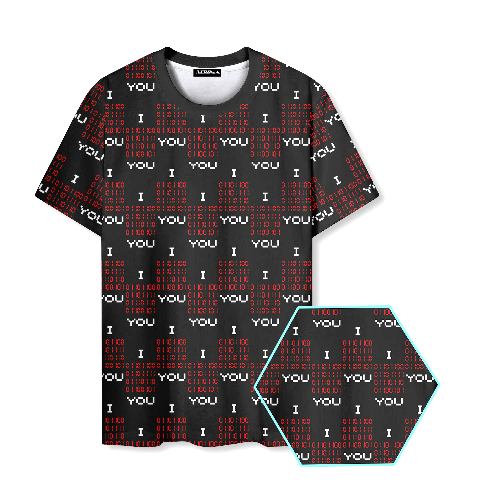 Binary Code Nerd Graphic T-Shirt