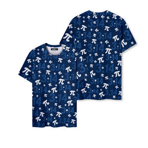 Blue Pi Math Nerd Graphic T-Shirt