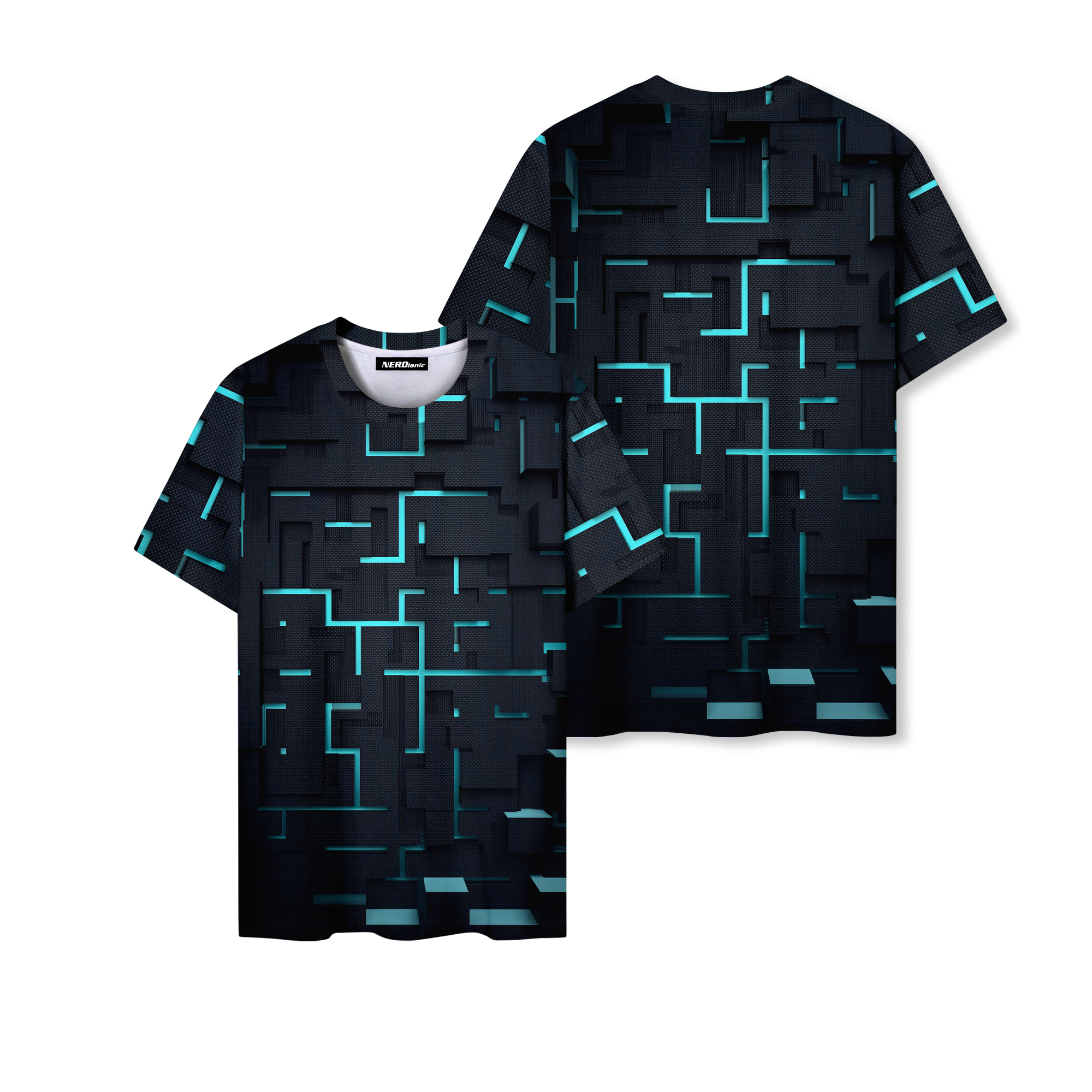 Circuit Blocks Technology Nerd Graphic T-Shirt