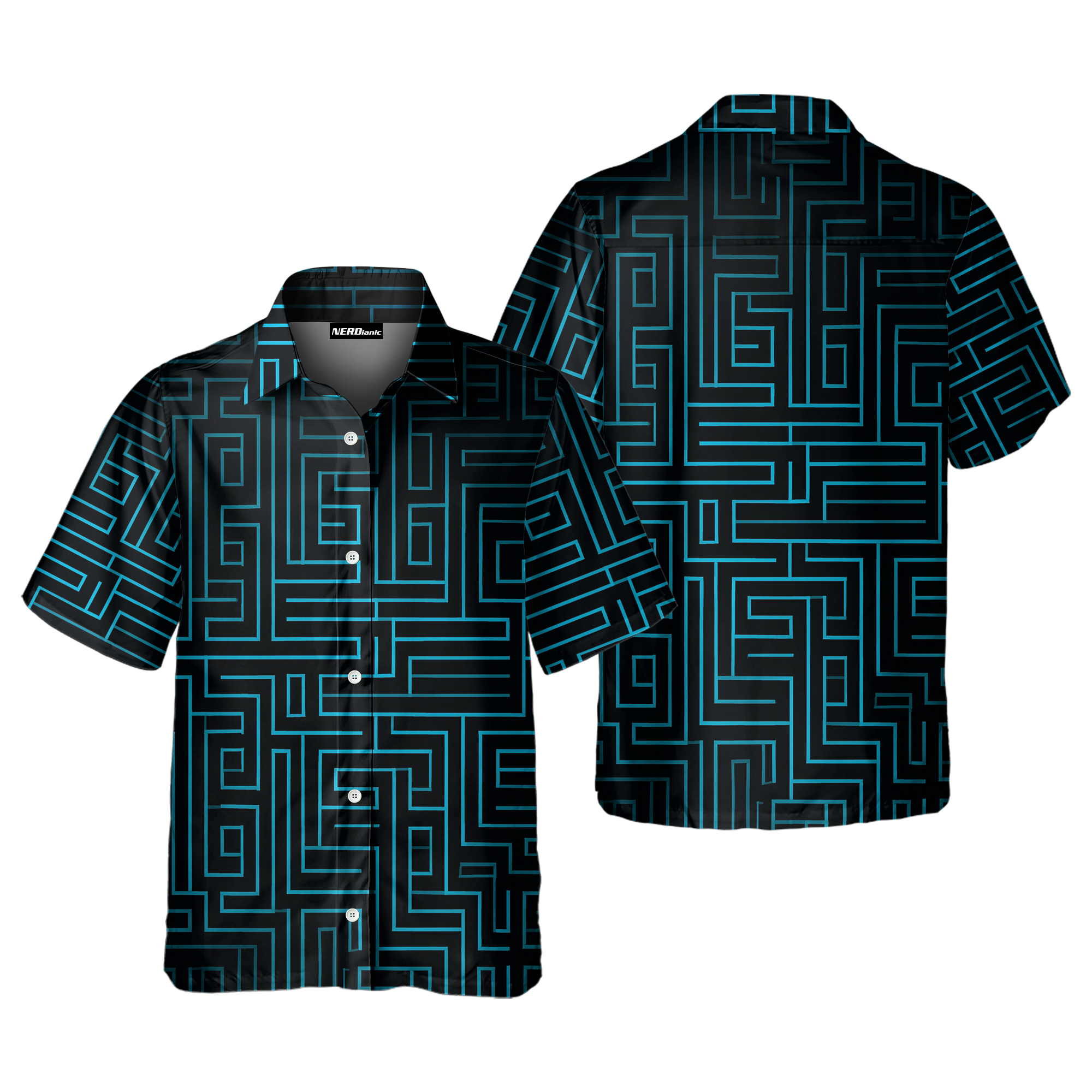 Blue Matrix Technology Button Up Shirt