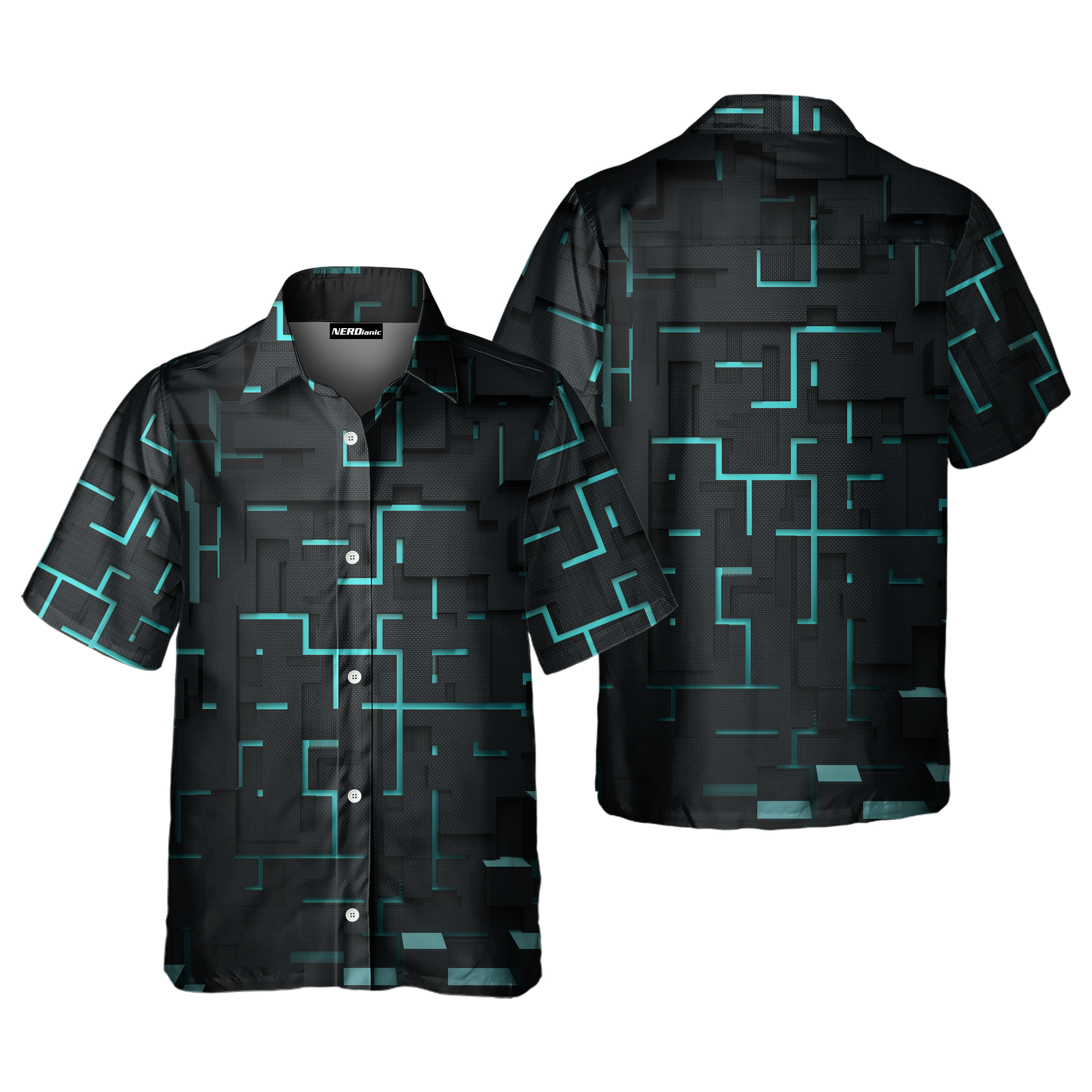 Circuit Blocks Technology Button Up Shirt
